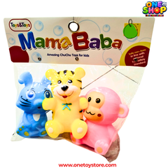 Mama Baba Soft Animal Squeeze Toy Set – 3PCS Cute Tiger, Monkey & Cat Sensory Toys for Babies and Toddlers | Non-Toxic Squishy Educational Play Set