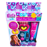 Girls Creator 2-in-1 Tattoo & Nail Art Set | Creative Beauty Kit for Kids with 3 Colour Combinations & 6 Colour Chalks