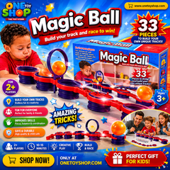 Magic Ball Balance Track Game – 33-Piece STEM Building & Racing Toy for Kids | DIY Marble Run Challenge Board Game for Family Fun