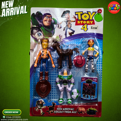 Toy Story 4 Action Figures Set for Kids – Woody, Buzz Lightyear, Jessie & Bullseye Toy Pack | Cartoon Character Collectible Toys for Boys & Girls