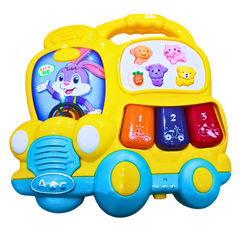 Musical Activity Toy Bus with Lights and Sounds – Educational Learning Toy (Available in Blue and Yellow)