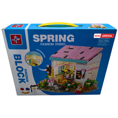 Spring Fashion Studio Building Blocks Set – Creative Boutique Playset for Kids | 603 PCS Educational Construction Toy with Carry Box
