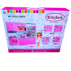 My Little Chef's Dream Kitchen Set for Kids | Pink Battery-Operated Play Cooking Set (Ages 3+)