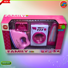 π§Ί Family Household Laundry Set for Kids β Pretend Play Washing Machine, Iron & Ironing Board Toy Set (3+ Years)