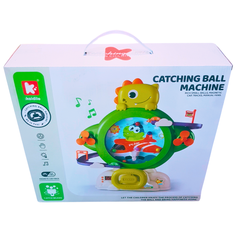 Catching Ball Machine Toy – Magnetic Car Track & Ball Game | Fun Dinosaur Design | Music & Manual Fans | Ages 3+