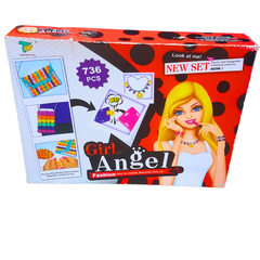 Girl Angel Fashion Scarf DIY Craft Kit – 736-Piece Creative Set for Designing Scarves & Jewelry (Ages 6+)