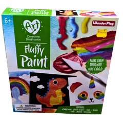 🎨 WonderPlay Fluffy Paint Art Kit – DIY Puffy Texture Painting Set for Kids (6+ Years) | Create 3D Art with Stencils, Cards & Easel