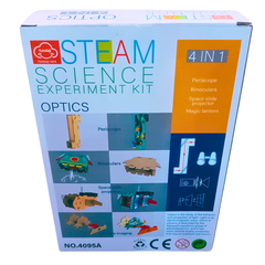 STEAM Science Experiment Kit – 4-in-1 Optics Learning Set | Build Periscope, Binoculars, Projector & Pinhole Imaging | Ages 8+