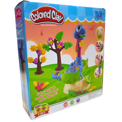 Prehistoric Adventure Colored Clay Set - Dino Combination Series with 4 Molding Doughs for Kids