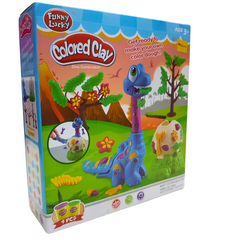 Prehistoric Adventure Colored Clay Set - Dino Combination Series with 4 Molding Doughs for Kids