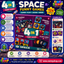 4-in-1 Space Educational Game Set for Kids – Puzzle, Memory Game, Domino & Flash Cards | 124 Pieces STEM Learning Activity Box | Space Toys for Kids Age 3+