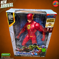 DC The Flash Titan Hero Power FX Action Figure with Lights & Sound – Large Talking Superhero Toy for Kids (3+ Years)