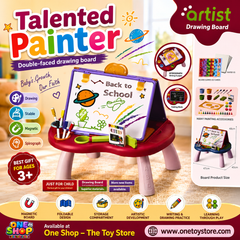 Talented Painter 2-in-1 Kids Drawing Board & Activity Table | Double-Sided Magnetic Art Easel with Painting Accessories | Educational Learning Toy for Boys & Girls