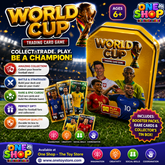 World Cup Football Trading Card Game Tin Box | Soccer Player Collectible Card Storage Case | Football TCG Collector Tin for Kids & Fans