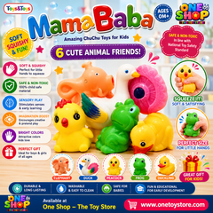 Mama Baby Soft Squeaky Animal Toys Set – 6PCS Baby Bath & Sensory Toys | Non-Toxic Squeeze Toys for Infants & Toddlers | Educational Animal Play Set