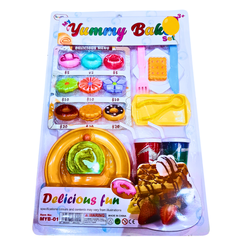 Yummy Bake Set - Pretend Play Baking & Dessert Toy Kit for Kids with Donuts, Waffles & Utensils