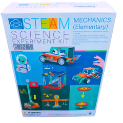 STEAM Science Experiment Kit – 6-in-1 Mechanics Elementary Set | Build Newton’s Cradle, Space Trolley, Rocket Lever & More | Ages 8+