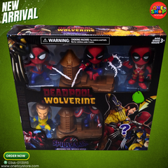 Deadpool & Wolverine Action Figures Set for Kids – Spider-Man Beyond the Spider-Verse Superhero Toy Collection | Marvel Cartoon Figures Gift Pack