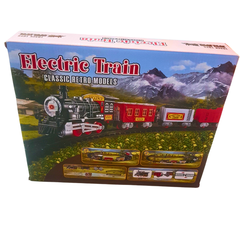 Electric Classic Train Set for Kids – Retro Locomotive Model with Track, Light & Sound | 20-Piece Battery Operated Train Toy (3+ Years)