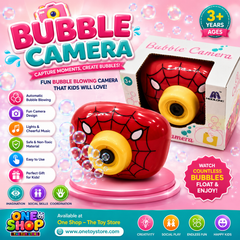 Spider Hero Bubble Camera Toy for Kids – Automatic Bubble Blower Camera with Lights & Fun Effects | Cartoon Bubble Machine Toy for Boys & Girls 3+ Years