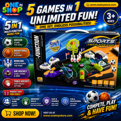 5-in-1 Multi-Function Sports Table Game for Kids – Mini Soccer, Basketball, Bowling & Arcade Board Game Set | Two-Player Educational Sports Toy Ages 3+