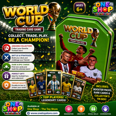 World Cup Football Trading Card Game Tin Box – Green Edition | Soccer Card Storage Case | Football Collector Tin for Kids & Sports Fans