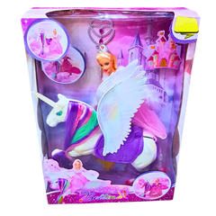 Bellina Princess Doll with White Unicorn – Magical Flying Wings & Castle Accessories for Girls 3+ – Fairy-Tale Adventure Playset