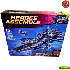 Heroes Assemble SHIELD Helicarrier Building Blocks Set 2996 Pieces – Superhero Aircraft Carrier Construction Toy for Kids & Collectors | Large STEM Building Set 12+ Years