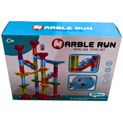 Marble Run Pipeline Toy Set – 50 Pcs Building Block Game for Kids (3+ Years) | Educational Marble Race Track Construction Toy for Boys & Girls