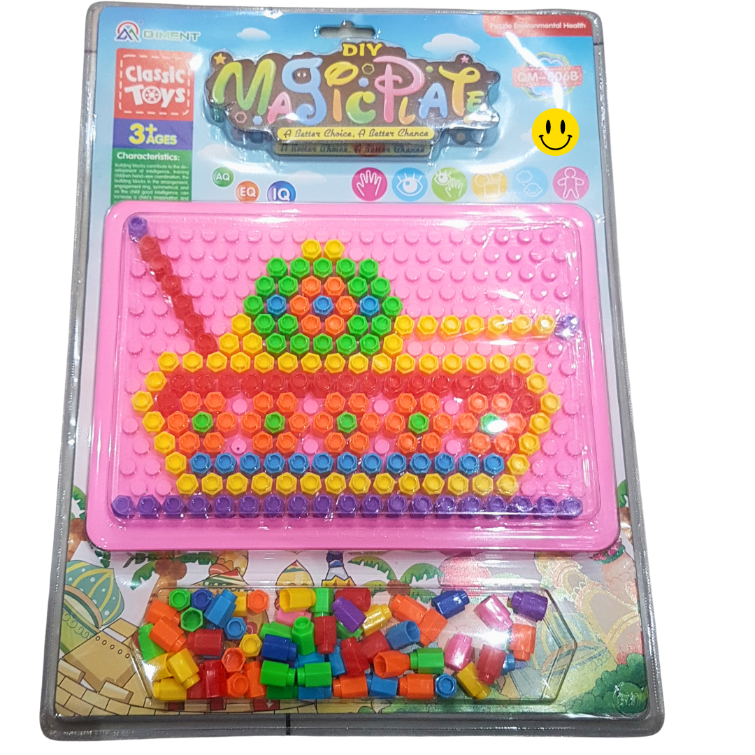 Magical Mosaic Adventure: Vibrant Pegboard Art Kit - Enhance Creativity and Motor Skills, Suitable for Ages 3+