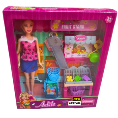 Anbibi Fruit Stand Doll Playset – Supermarket Shopping Adventure Toy – Educational Pretend Play for Kids (3+ Years)