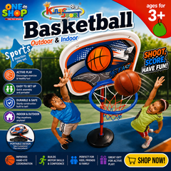 Kids Basketball Hoop Set with Stand & Ball – Adjustable Indoor & Outdoor Basketball Game for Children Age 3+ | Sports Toy for Boys & Girls