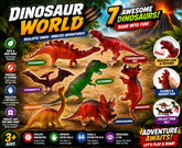 Dinosaur World Toy Figures Set – 7 Piece Realistic Dinosaur Toys for Kids | Educational Dino Adventure Playset for Boys & Girls (3+ Years)