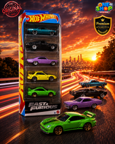 Hot Wheels Fast & Furious 5-Car Pack – Dodge Charger, Chevrolet Impala, Porsche 911 GT3 RS, Plymouth Barracuda & Nissan Silvia Die-Cast Set