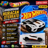 Hot Wheels Lamborghini Huracán Sterrato Die-Cast Car – 1:64 Scale Mattel Supercar Toy | Lamborghini Off-Road Sports Car for Kids