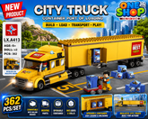 City Truck Container Port Building Blocks Set β 362 PCS Construction Truck Toy for Kids | Cargo Trailer Truck Brick Set | Educational STEM Building Toy for Boys & Girls 6+