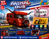 JIE STAR Animal Bull Bus Building Blocks Set – Creative Cartoon Vehicle Construction Toy for Kids | Bull Bus Brick Model | Educational STEM Toy for Boys & Girls