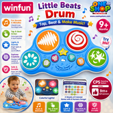 Winfun Little Beats Drum for Babies – Interactive Musical Drum Toy with Lights, Sounds & Sensory Play
