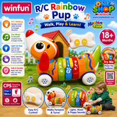 Winfun R/C Rainbow Pup for Toddlers – Remote Control Musical Puppy Toy with Lights, ABC Buttons & Interactive Sounds