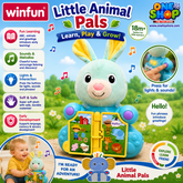 Little Animal Pals Bunny Learning Toy for Toddlers – Interactive Plush Rabbit with Educational Flip Book & Sounds