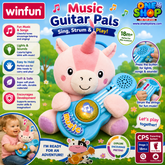 Musical Guitar Pals Unicorn Plush Toy for Toddlers – Interactive Soft Unicorn with Lights, Sounds & Baby Guitar