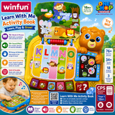 Winfun Learn With Me Activity Book – Interactive ABC Learning Toy with Sounds, Music & Animal Words for Toddlers