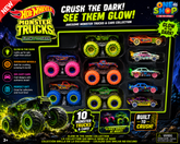 Hot Wheels Monster Trucks Glow in the Dark Set β 8-Piece Monster Truck & Die-Cast Car Collection for Kids