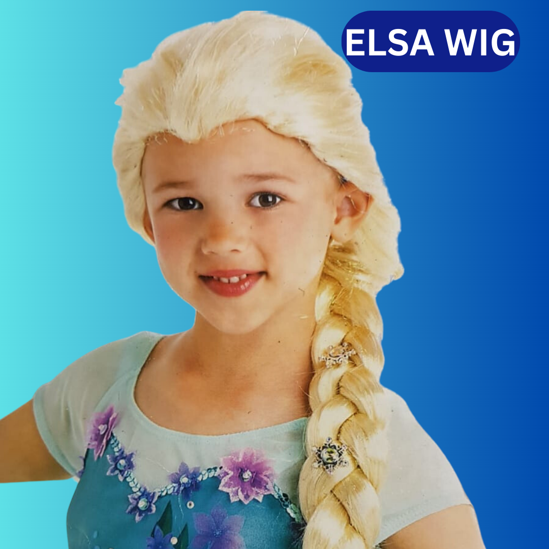 Girls Frozen Elsa Wig Premium Synthetic Fiber Authentic