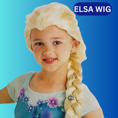 Girls' Frozen Elsa Wig - Premium Synthetic Fiber | Authentic Disney Look for Costumes & Parties