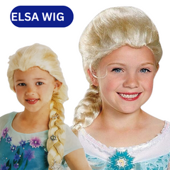 Girls' Frozen Elsa Wig - Premium Synthetic Fiber | Authentic Disney Look for Costumes & Parties