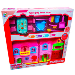 DOLL House Paradise: Funny Play House Series, Imaginative Toy with Lights, Enhances Logical Skills, Ideal for Girls 3+