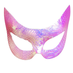 Ethereal Luster Venetian Mask - Iridescent Pink & Purple Party Eye Accessory