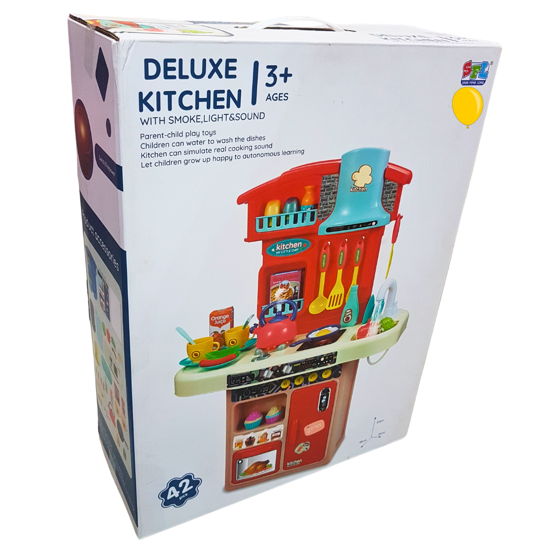 Ultimate Chef's Play Kitchen - 42-Piece Deluxe Set with Realistic Sounds & Lights for Kids 3+