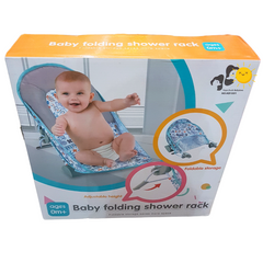 Compact & Safe Baby Folding Shower Rack - Adjustable and Portable Bath Seat for Infants